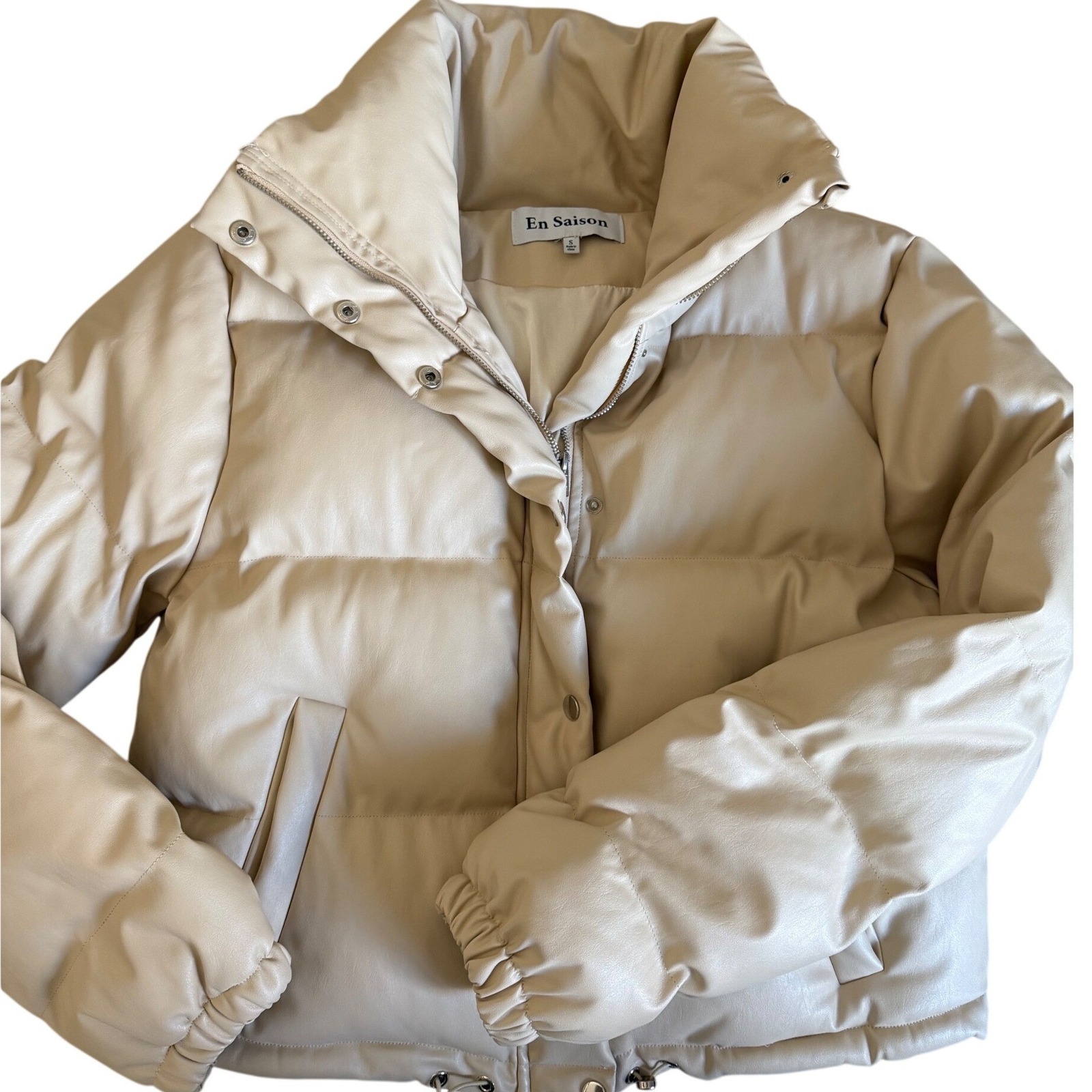 En Saison Puffer Jacket S Tan Outdoor Gorpcore Streetwear Winter Vacation Travel